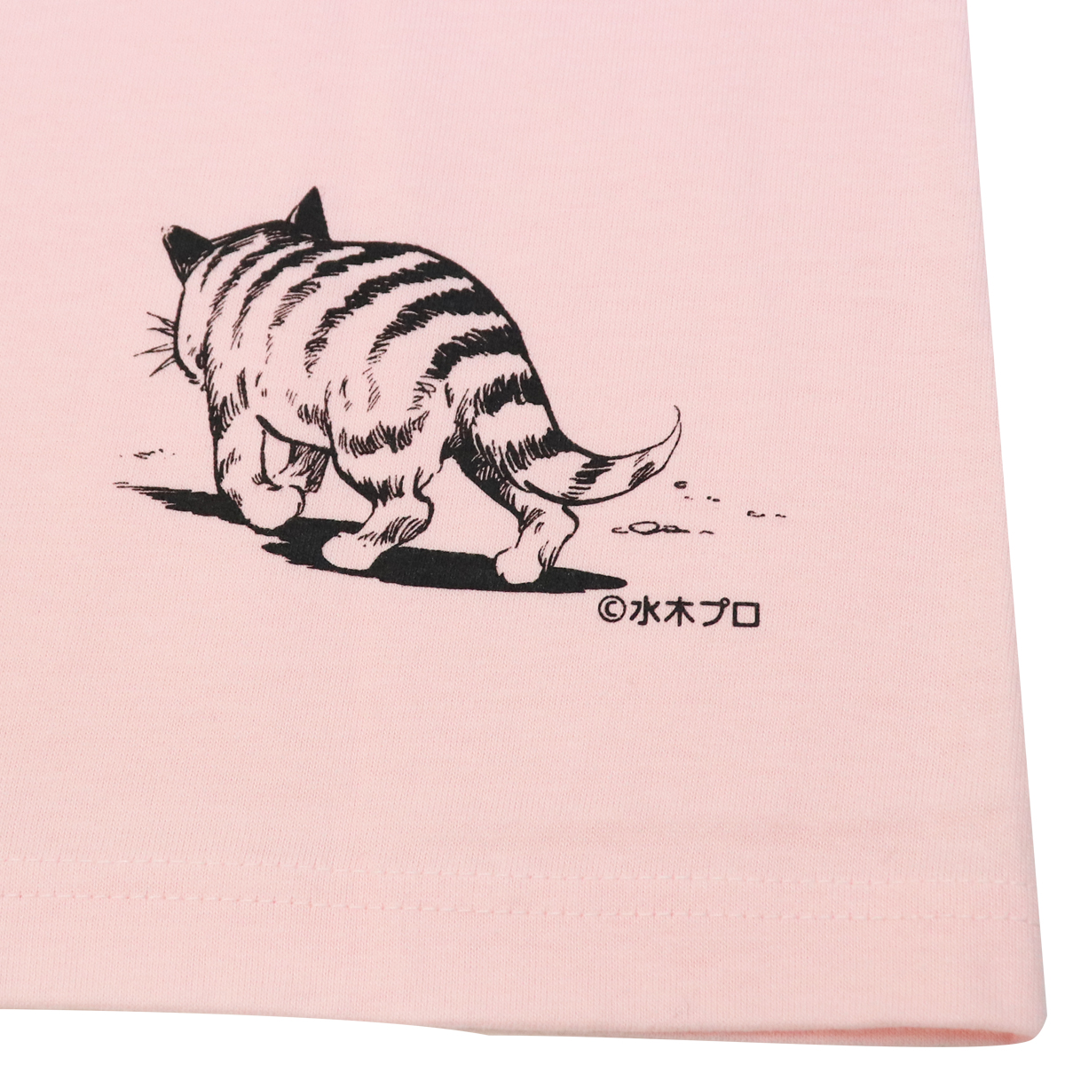 妖怪本舗 水木しげるロード限定 猫楠tシャツ 猫踊り ピンク